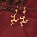 Gold Three Legs of Man Sterling Silver Dangle Earrings