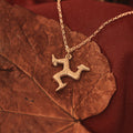 Gold Three Legs of Man Sterling Pendant Necklace