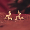 Gold Three Legs of Man Sterling Silver Stud Earrings