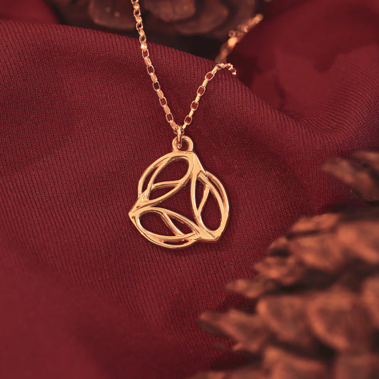 Gold Archibald Knox Small Ulican 'Triskel' Pendant Necklace