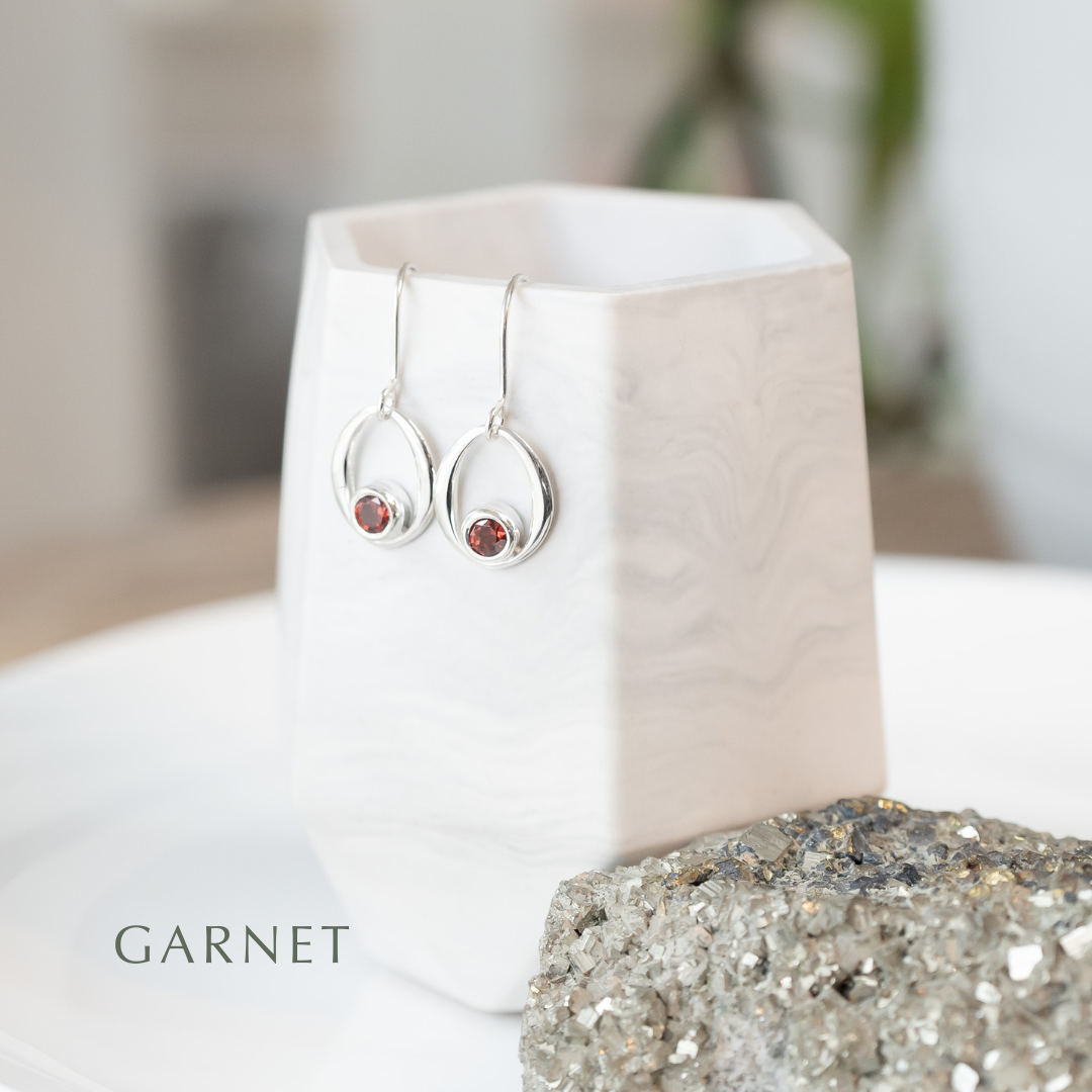 Gemstone Sterling Silver Dangle Earrings - choose your gemstone