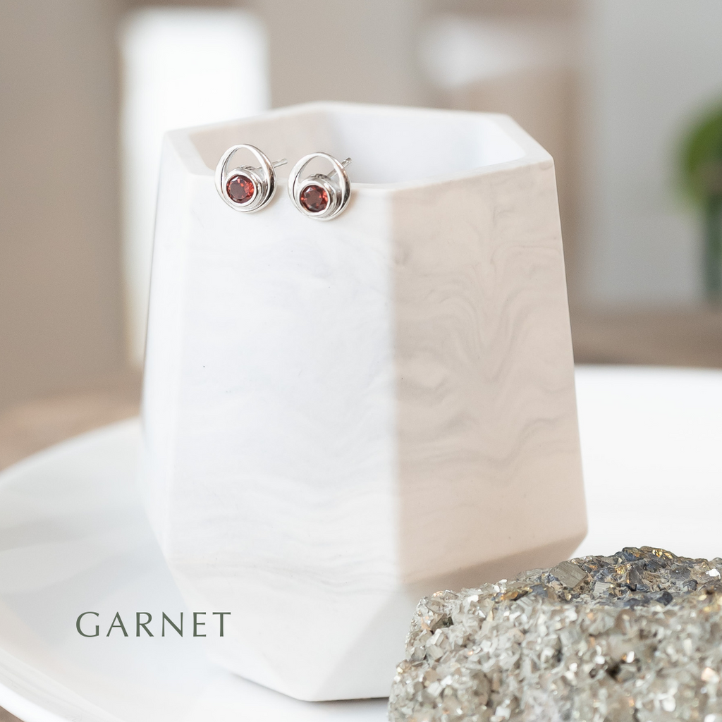 Gemstone Silver Stud Earrings - Choose your stone