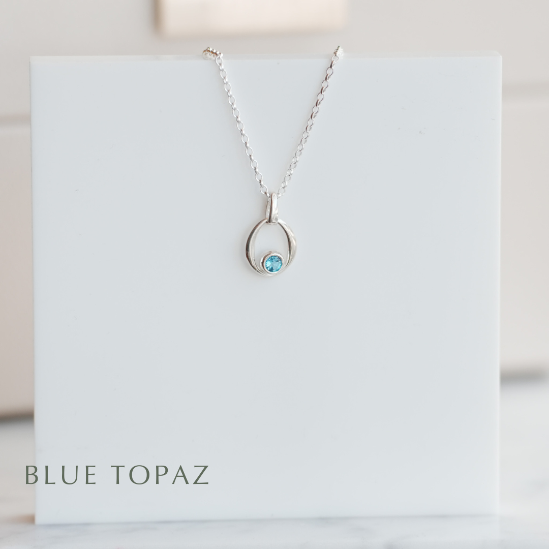 Gemstone Sterling Silver Necklace - Choose your stone