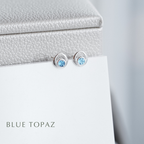Gemstone Silver Stud Earrings - Choose your stone
