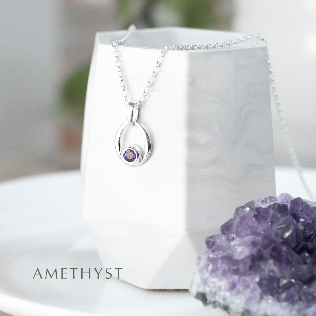 Gemstone Sterling Silver Necklace - Choose your stone