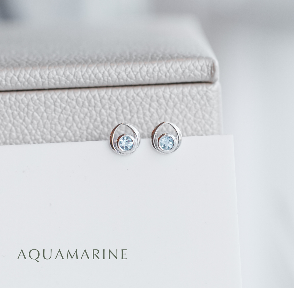 Gemstone Silver Stud Earrings - Choose your stone