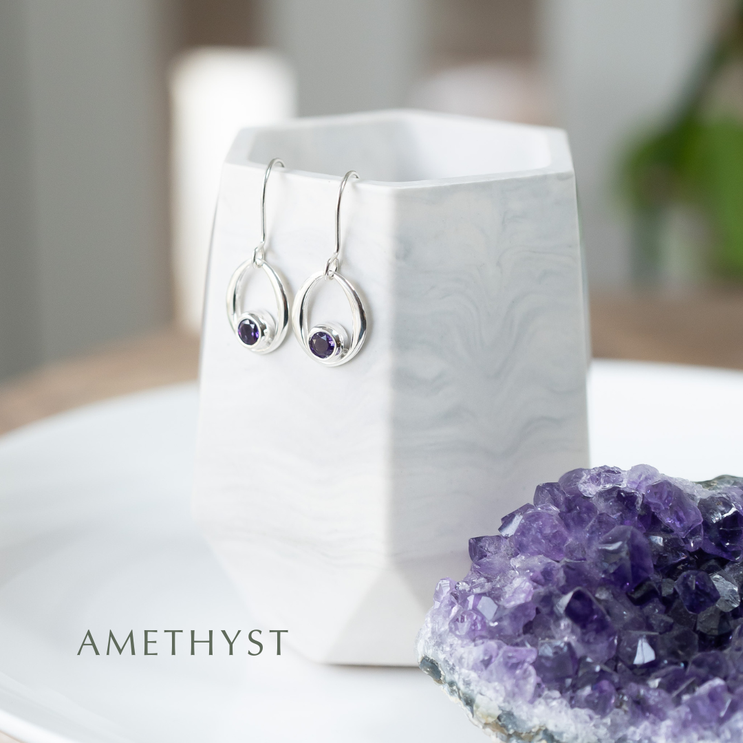 Gemstone Sterling Silver Dangle Earrings - choose your gemstone