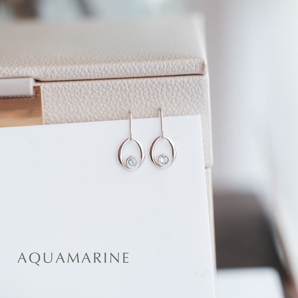 Gemstone Sterling Silver Dangle Earrings - choose your gemstone