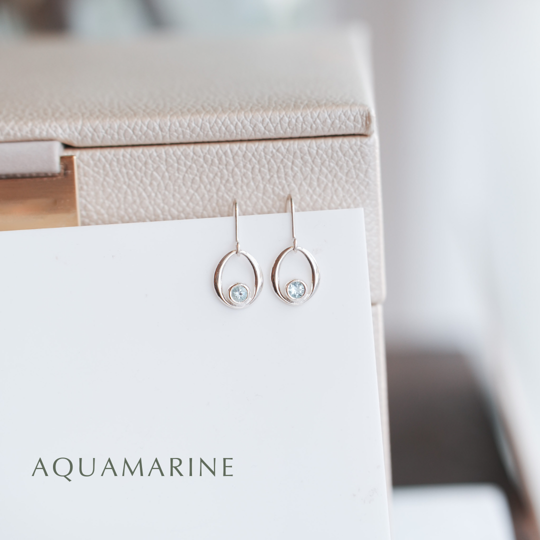 Gemstone Sterling Silver Dangle Earrings - choose your gemstone