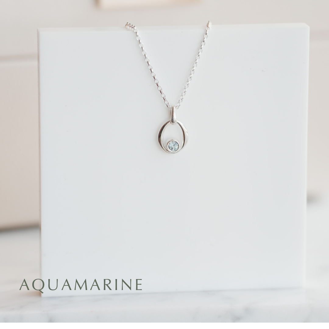 Gemstone Sterling Silver Necklace - Choose your stone