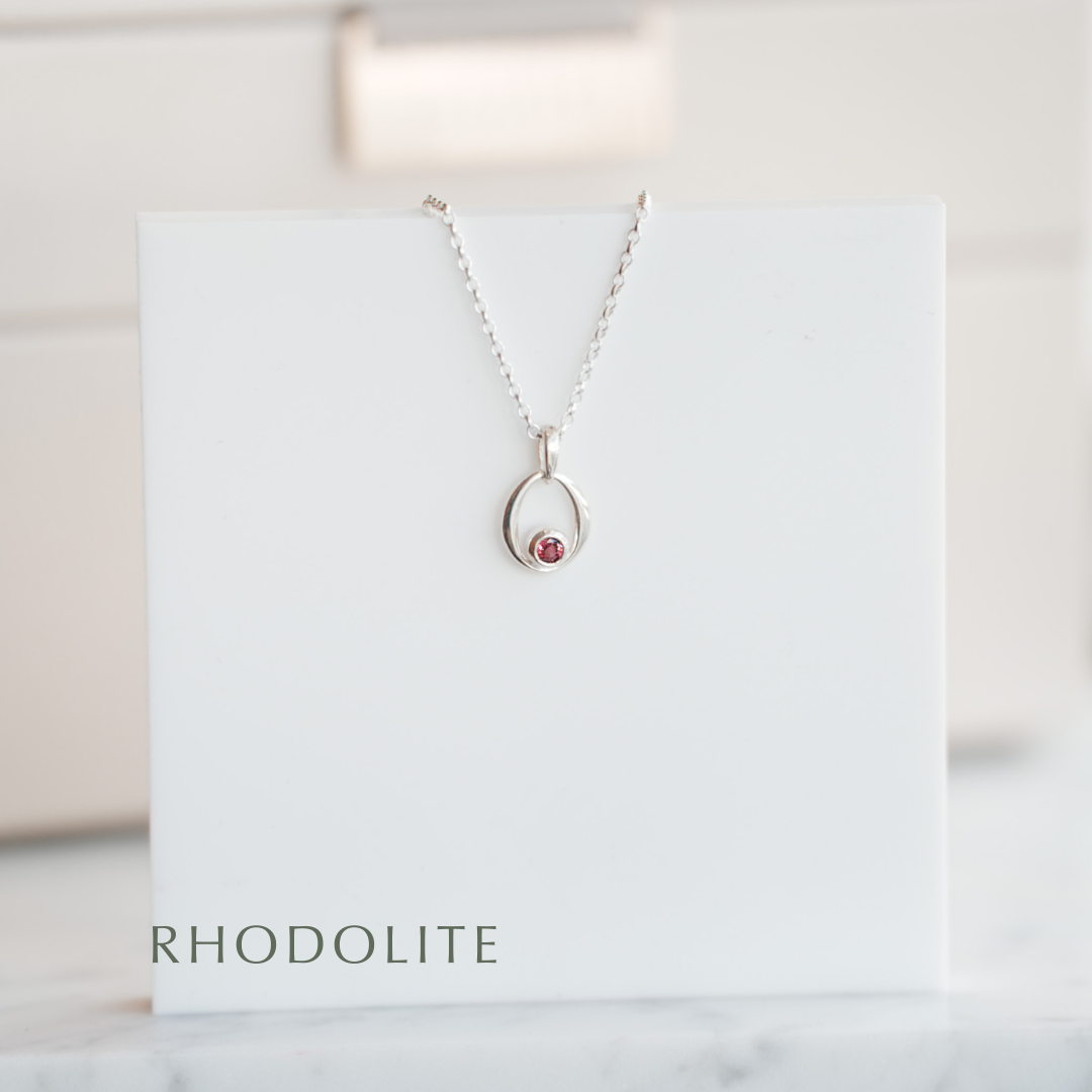 Gemstone Sterling Silver Necklace - Choose your stone