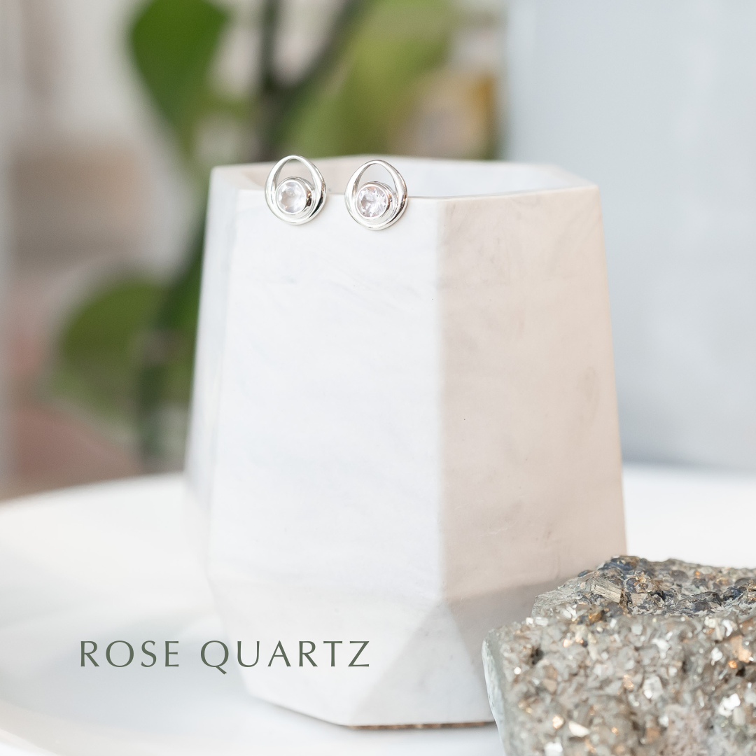 Gemstone Silver Stud Earrings - Choose your stone