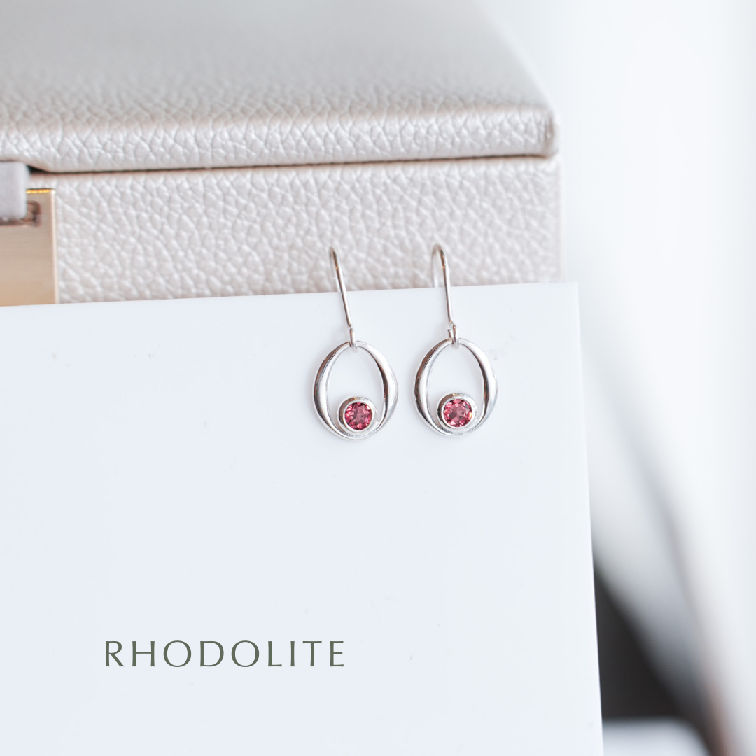 Gemstone Sterling Silver Dangle Earrings - choose your gemstone