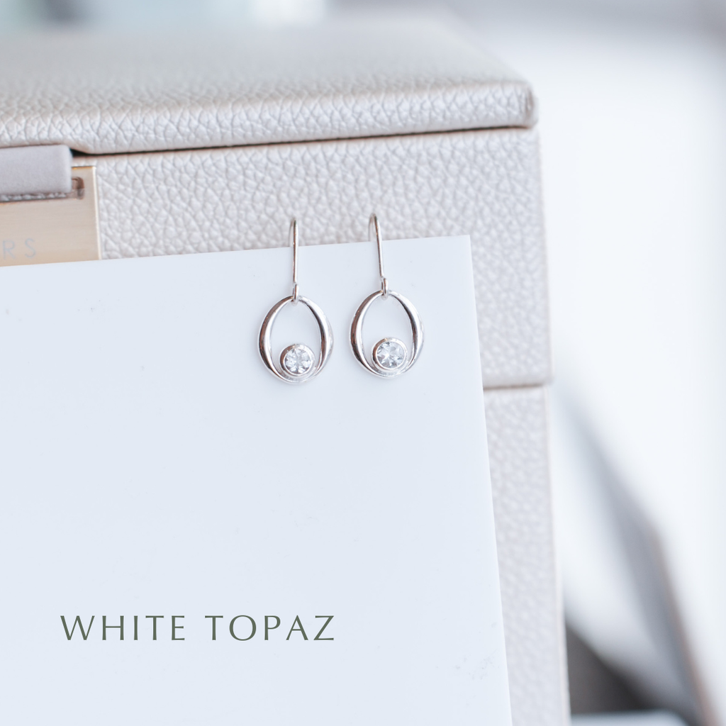 Gemstone Sterling Silver Dangle Earrings - choose your gemstone