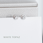 Gemstone Silver Stud Earrings - Choose your stone