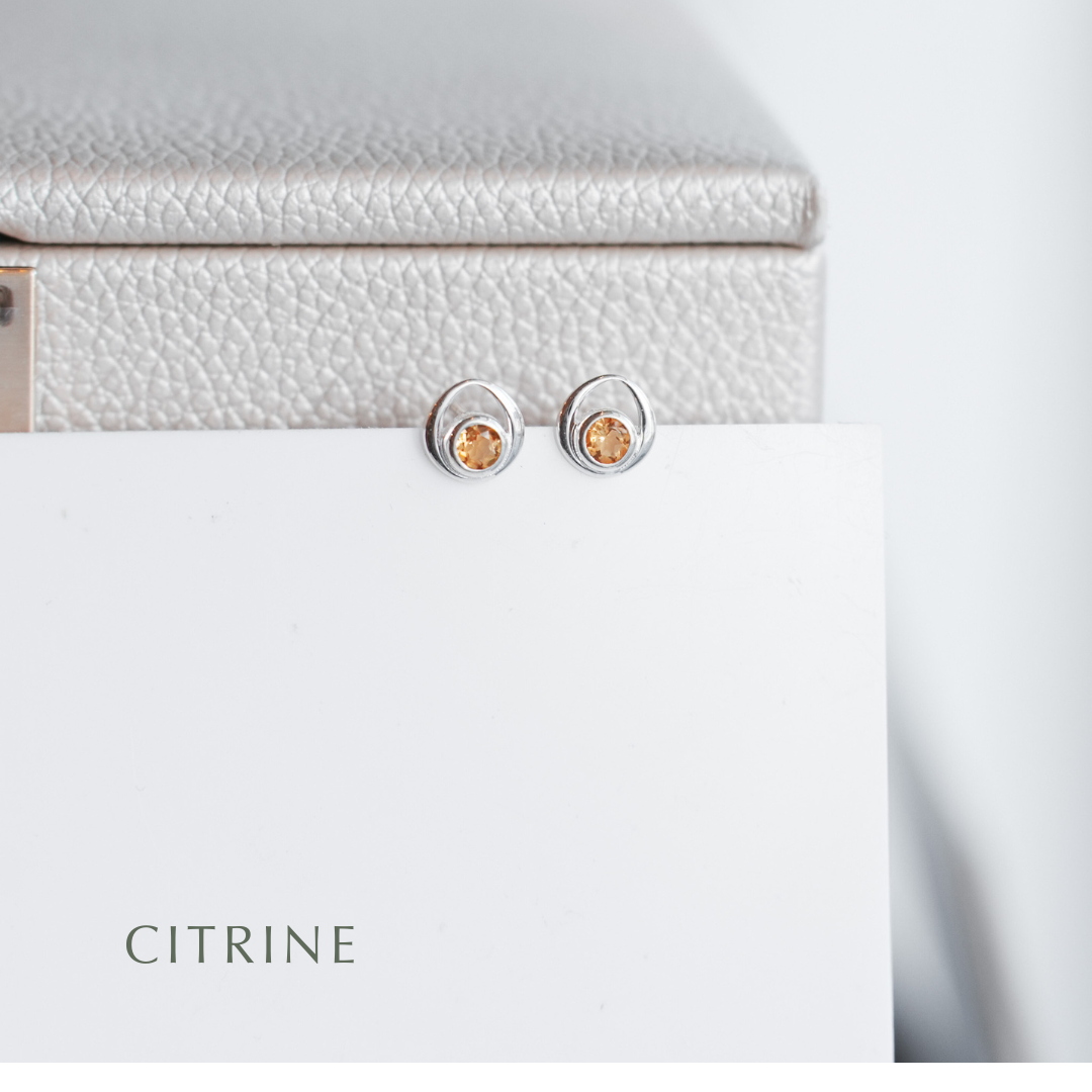 Gemstone Silver Stud Earrings - Choose your stone