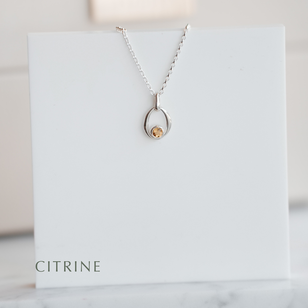 Gemstone Sterling Silver Necklace - Choose your stone