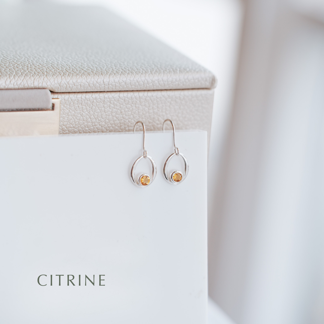 Gemstone Sterling Silver Dangle Earrings - choose your gemstone