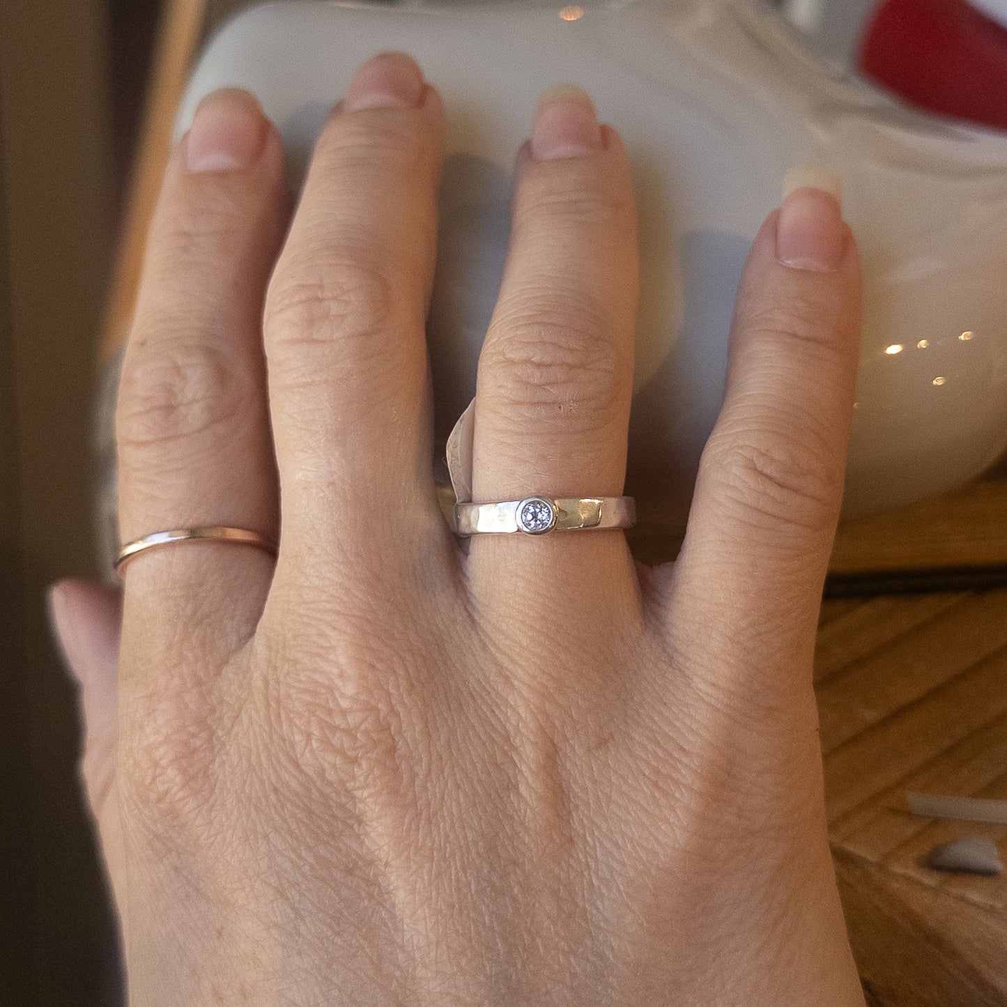 Silver Gemstone Serenity Ring - White Topaz - End of Line