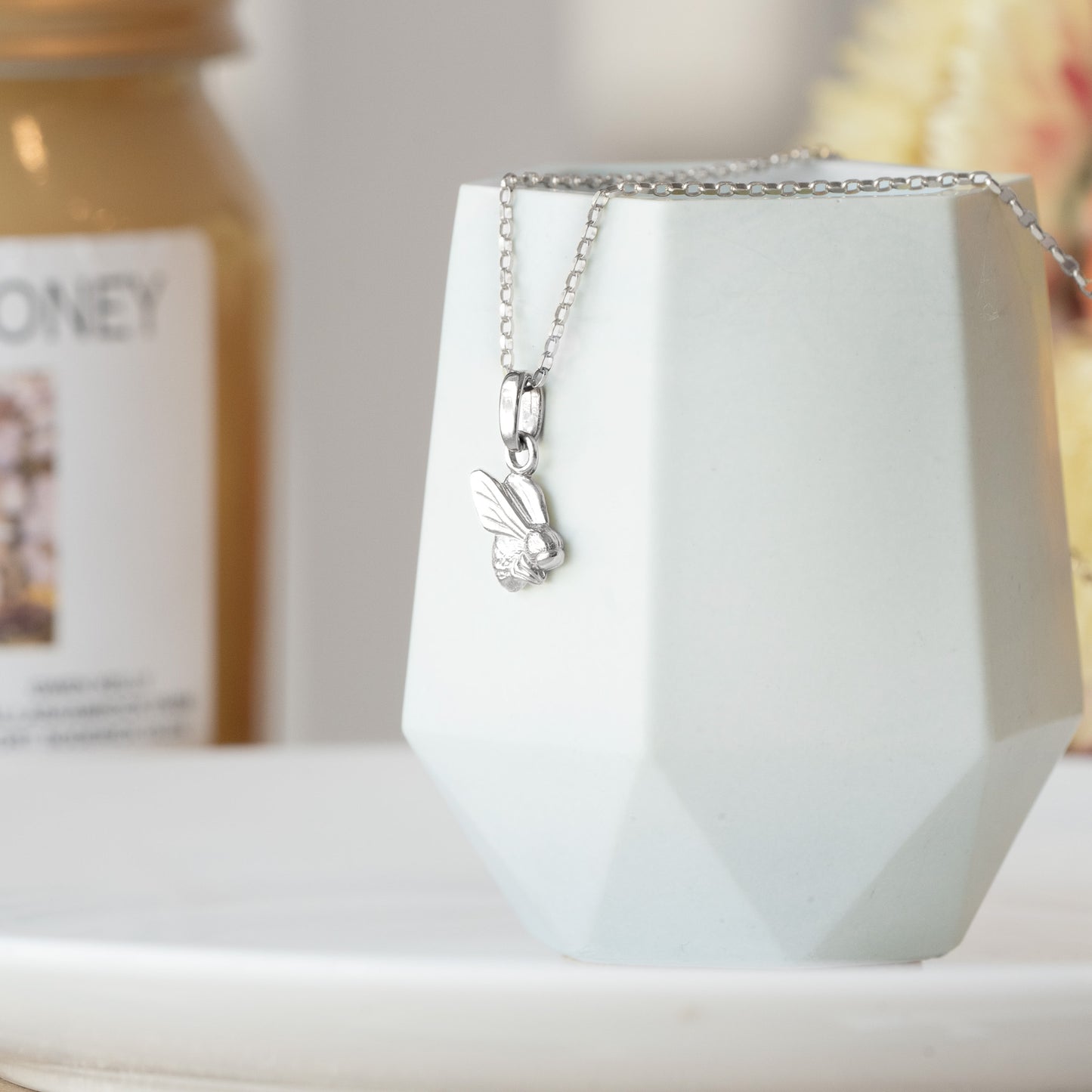Sterling Silver Bumble Bee Charm Necklace
