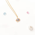 Barnacle Gold Pendant Necklace with Sapphire