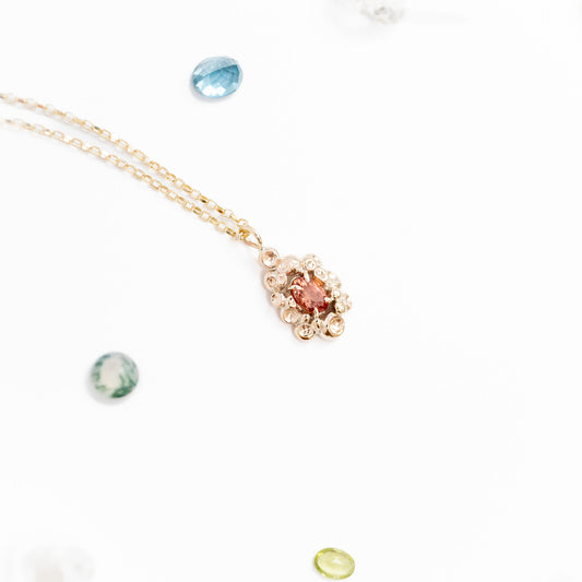 Barnacle Gold Pendant Necklace with Pink Tourmaline