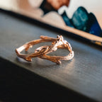 Rose Gold Oak Twig Ring