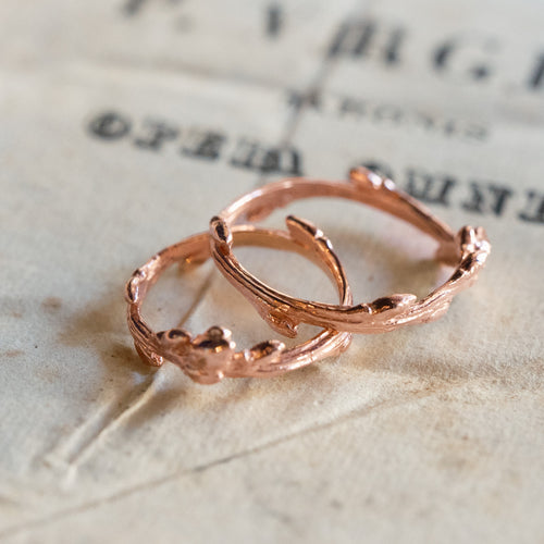Rose Gold Oak Twig Ring