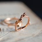 Rose Gold Oak Twig Ring