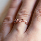 Rose Gold Oak Twig Ring