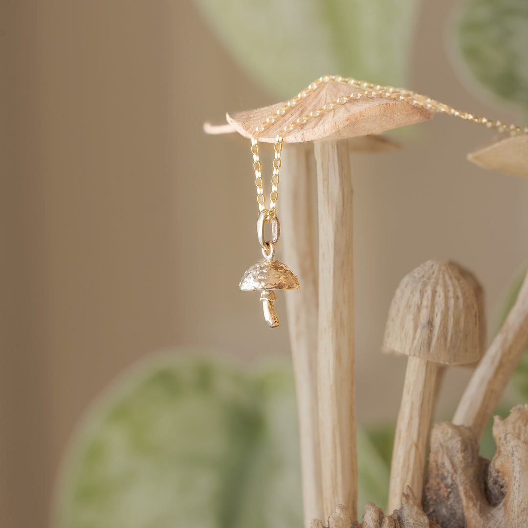 Gold Fly Agaric Mushroom Necklace – Element Isle