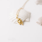 Barnacle Gold Pendant Necklace with Opal