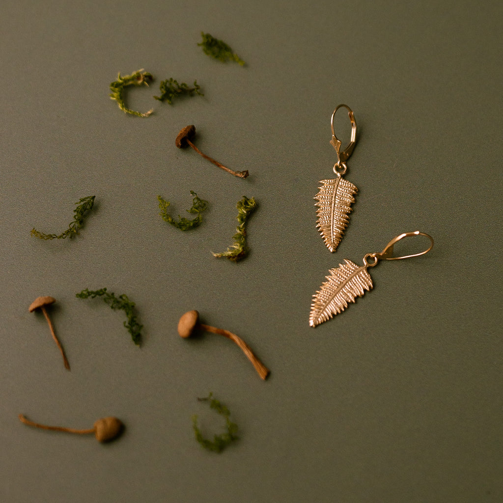 Gold Fern Earrings