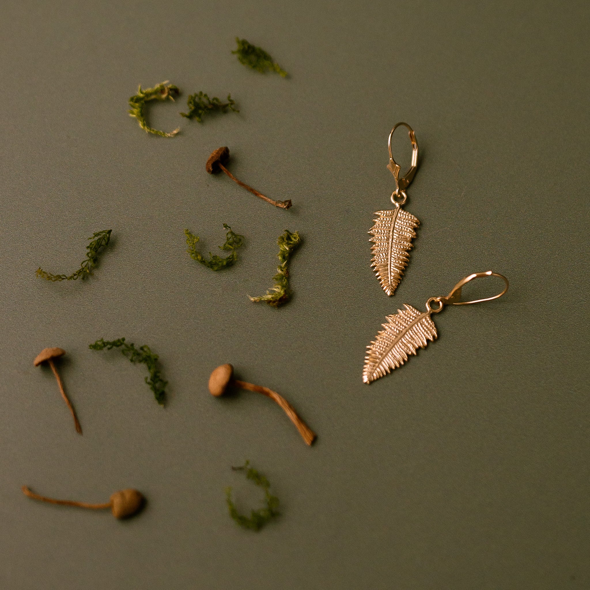 Gold Fern Earrings