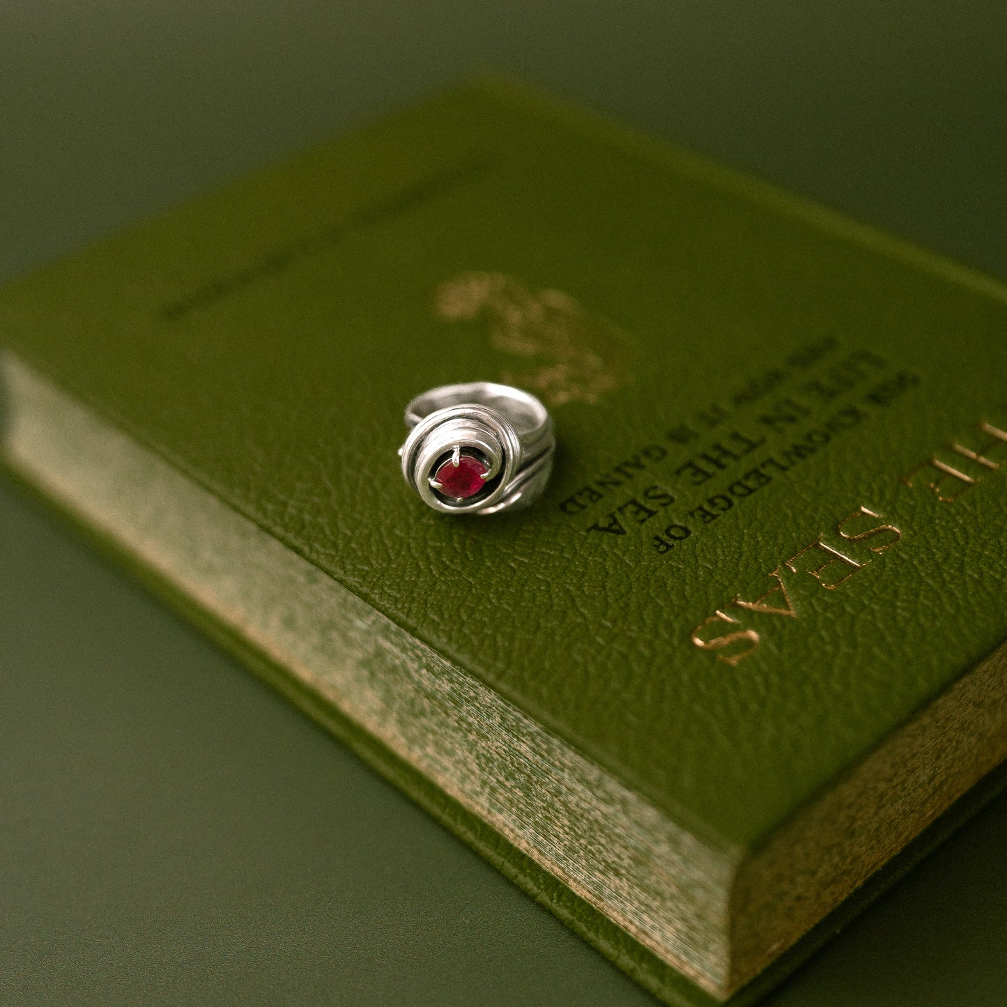 One of a Kind Drift Sterling Silver Ring with Ruby - Size N