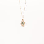 Barnacle Gold Pendant Necklace with Moss Agate