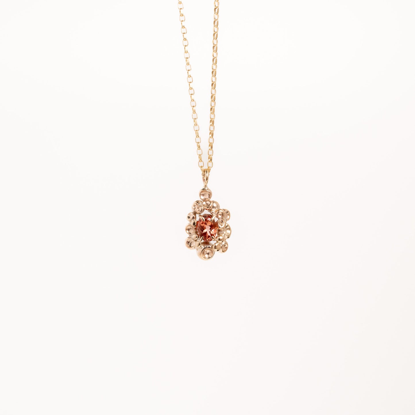 Barnacle Gold Pendant Necklace with Pink Tourmaline
