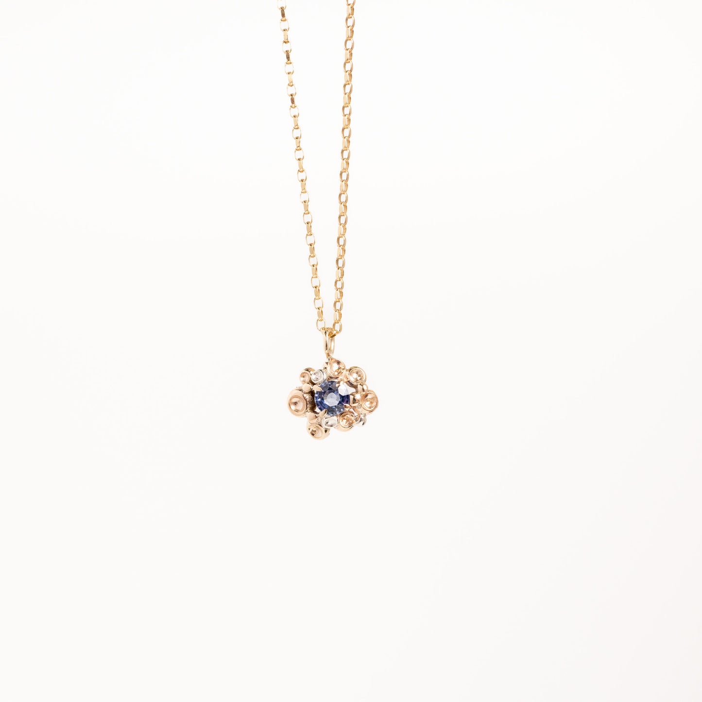 Barnacle Gold Pendant Necklace with Sapphire