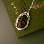 One of a Kind Long Sterling Silver Drift Necklace with Stromatolite
