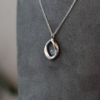 Raindrops Open Sterling Silver Birthstone Gemstone Necklace
