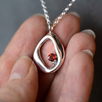 Raindrops Open Sterling Silver Birthstone Gemstone Necklace