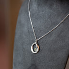 Raindrops Open Sterling Silver Birthstone Gemstone Necklace