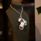 Rose Petal Cascade Sterling Silver One of a kind Necklace