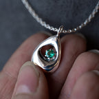 Raindrops Sterling Silver Birthstone Gemstone Necklace