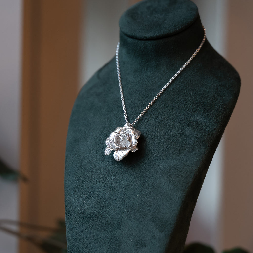 Blossoming Rose Sterling Silver One of a kind Necklace No.7