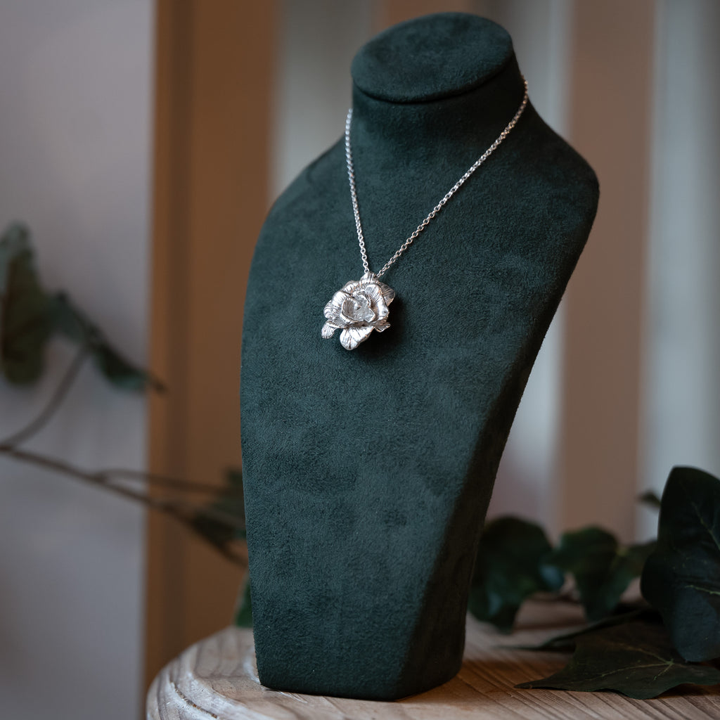 Blossoming Rose Sterling Silver One of a kind Necklace No.7