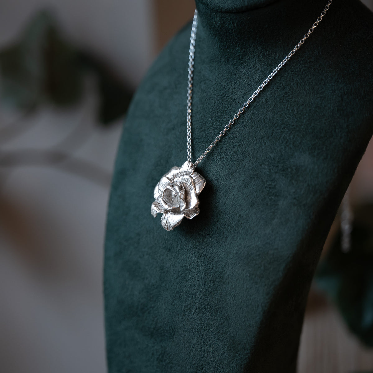 Blossoming Rose Sterling Silver One of a kind Necklace No.7