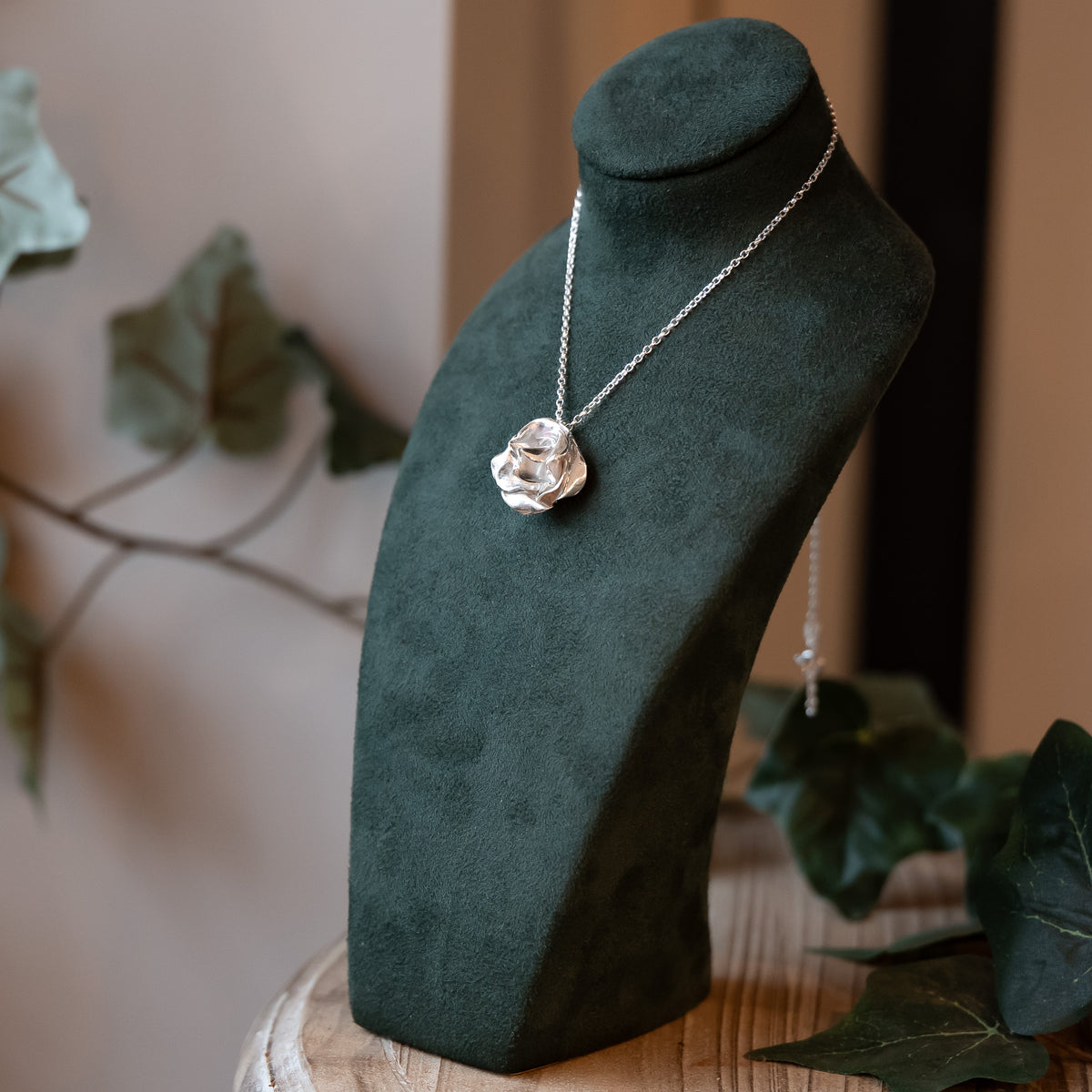 Blossoming Rose Sterling Silver One of a kind Necklace No.6