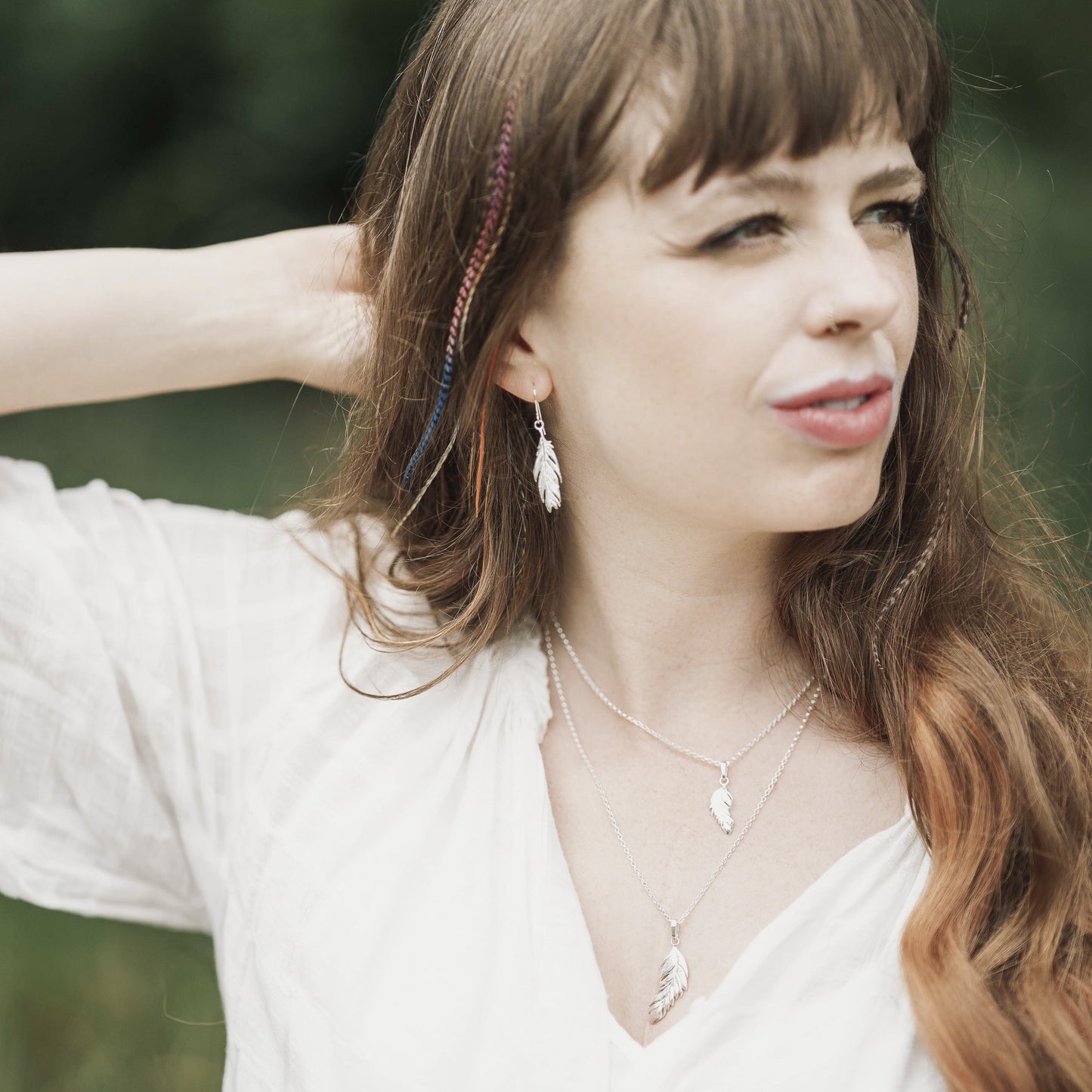 Sterling Silver Feather Earrings