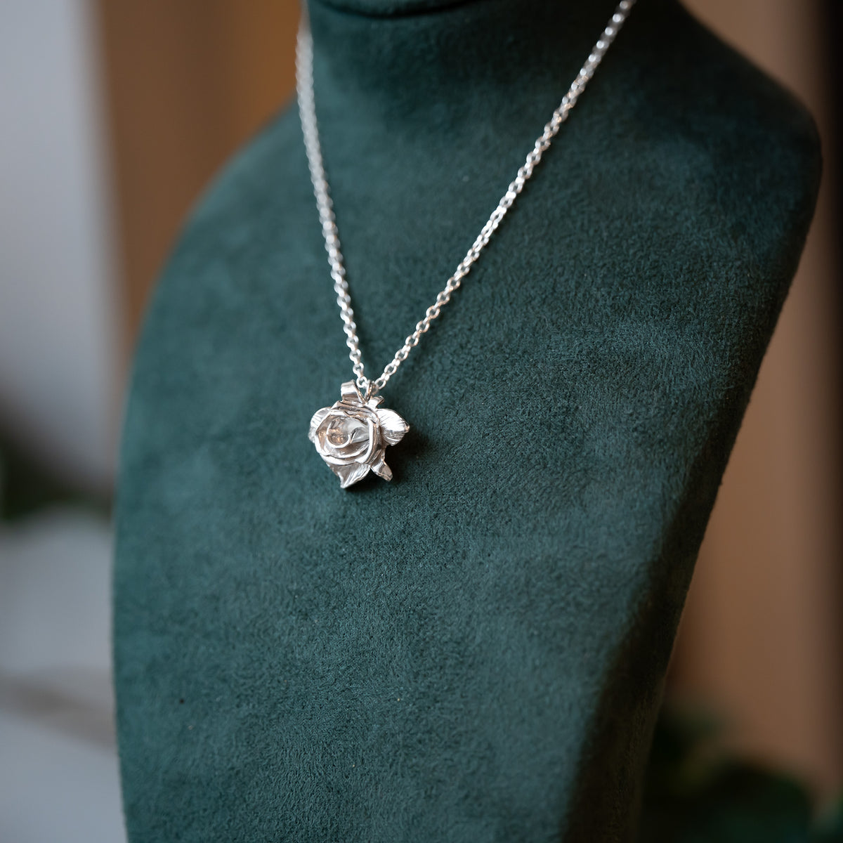 Blossoming Rose Sterling Silver One of a kind Necklace No.5
